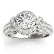 Diamond Twisted Engagement Ring Setting 14k White Gold (0.58ct)