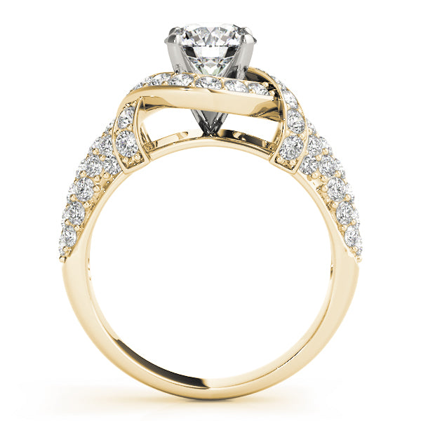 Diamond Twisted Engagement Ring Setting 14k Yellow Gold (0.58ct)
