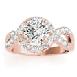 Diamond Twisted Band Engagement Ring Setting 14K Rose Gold (0.98ct)
