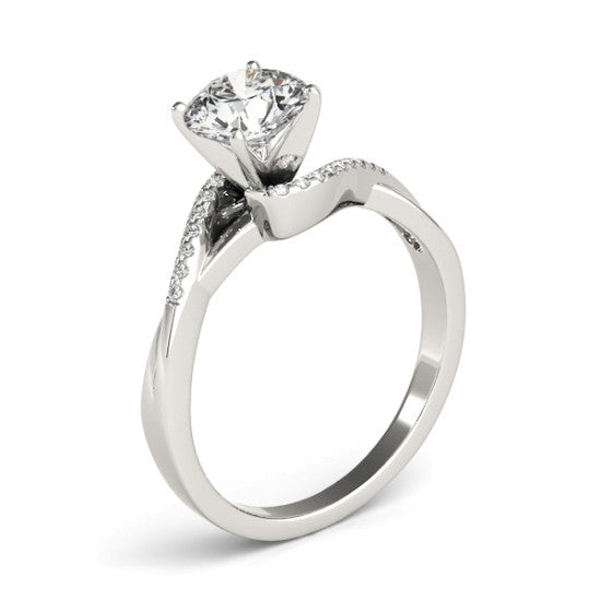 Diamond Bypass Engagement Ring 18k White Gold (0.09ct)