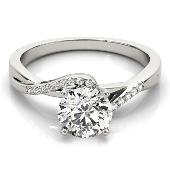 Diamond Bypass Engagement Ring 18k White Gold (0.09ct)