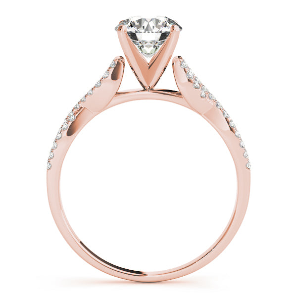 Diamond Twist Engagement Ring Setting 14k Rose Gold (0.22ct)