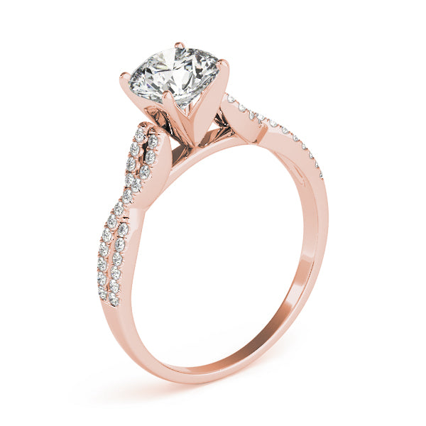 Diamond Twist Engagement Ring Setting 14k Rose Gold (0.22ct)