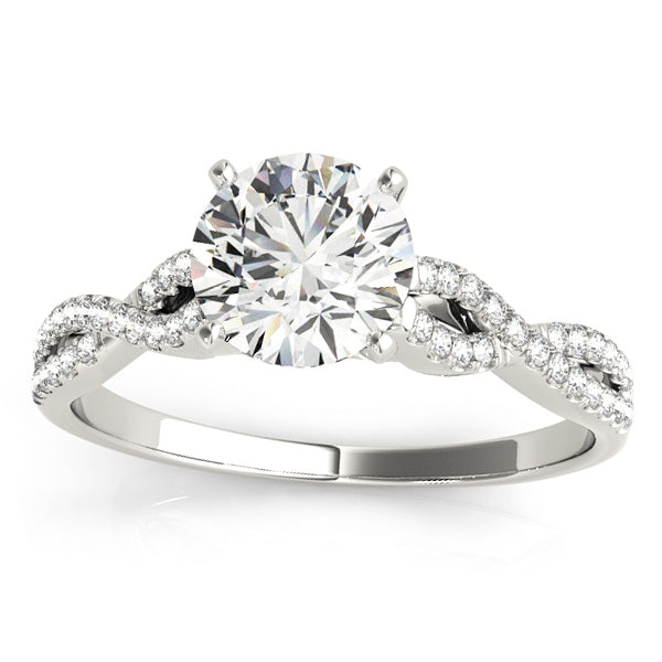 Diamond Twist Engagement Ring Setting 14k White Gold (0.22ct)