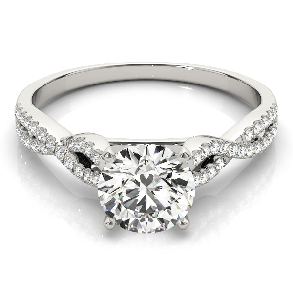 Diamond Twist Engagement Ring Setting 14k White Gold (0.22ct)