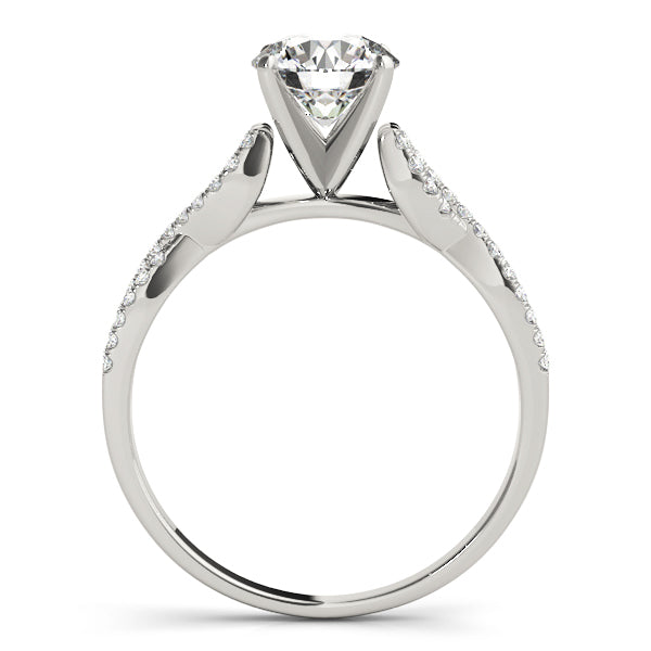 Diamond Twist Engagement Ring Setting 14k White Gold (0.22ct)