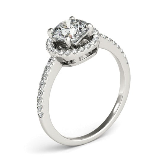 Diamond Accented Halo Engagement Ring Setting Platinum (0.33ct)
