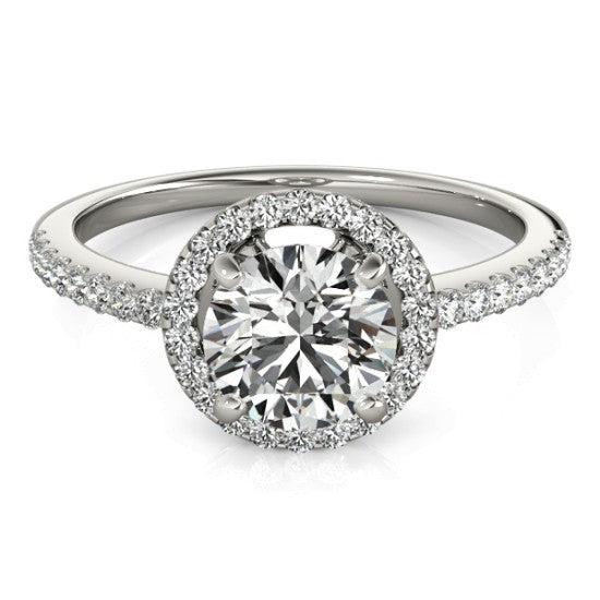 Diamond Accented Halo Engagement Ring Setting Platinum (0.33ct)