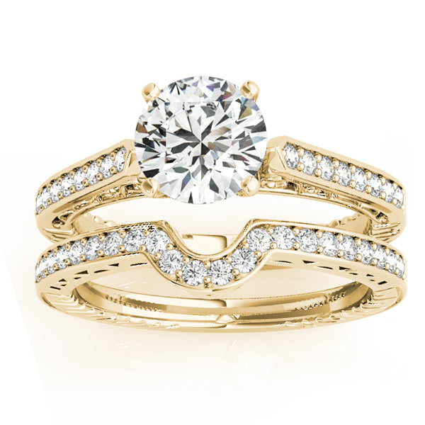 Diamond Antique Style Bridal Set 14k Yellow Gold (0.24ct)