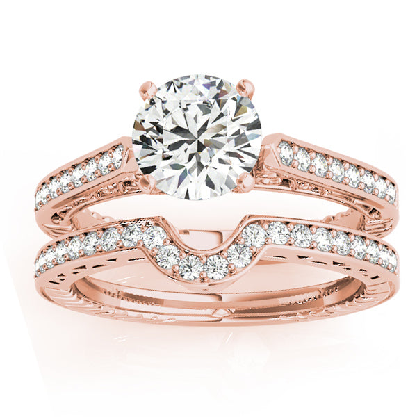 Diamond Antique Style Bridal Set 18k Rose Gold (0.24ct)