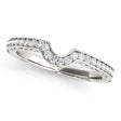 Diamond Antique Style Contoured Wedding Band 14k White Gold (0.14ct)