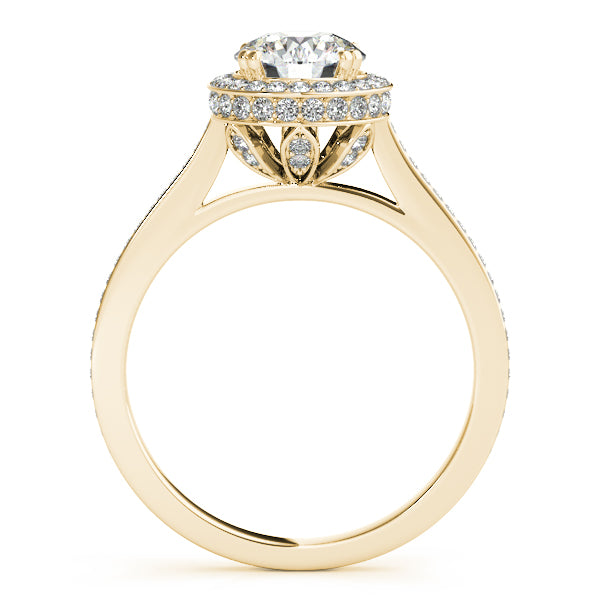 Diamond Halo Round Engagement Ring in 14k Yellow Gold (0.48ct)