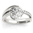 Diamond Tension Set Engagement Ring Setting 18K White Gold (0.19ct)