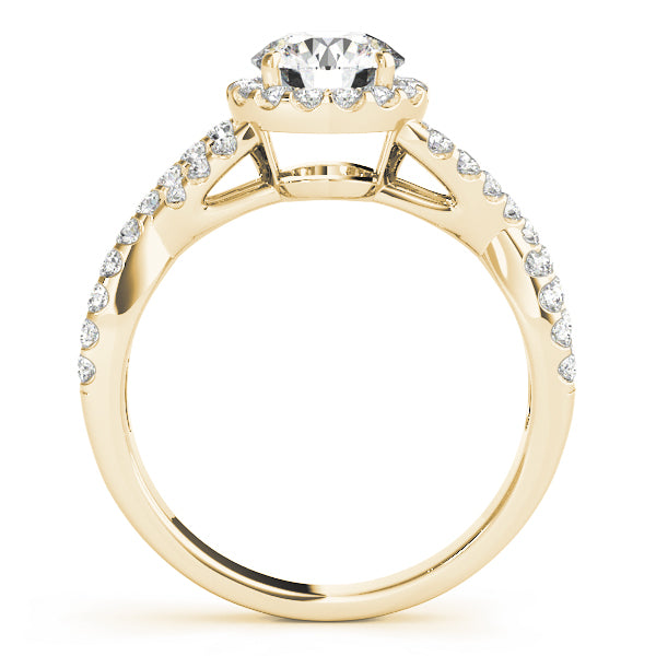 Diamond Infinity Halo Engagement Ring & Band 18k Yellow Gold (0.73ct)