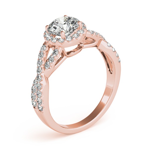 Lab Diamond Infinity Twisted Halo Engagement Ring 18k Rose Gold 1.00ct