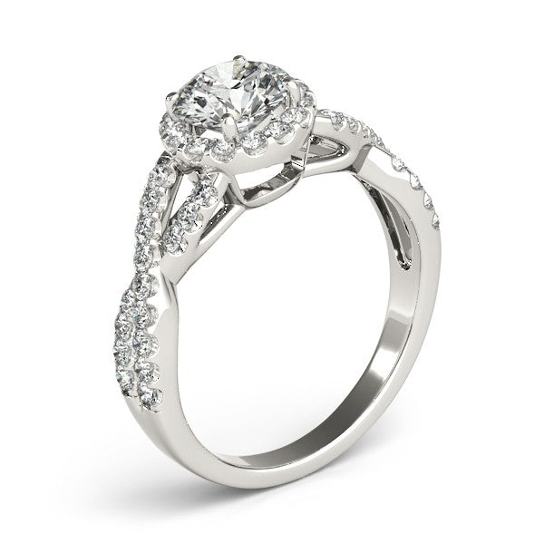 Lab Diamond Infinity Twisted Halo Engagement Ring Palladium 1.00ct