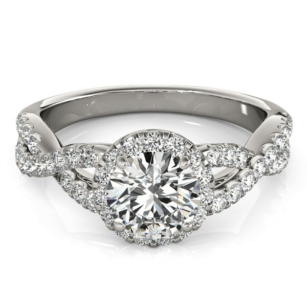 Lab Diamond Infinity Twisted Halo Engagement Ring Palladium 1.00ct