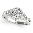 Lab Diamond Infinity Twisted Halo Engagement Ring Palladium (2.00ct)