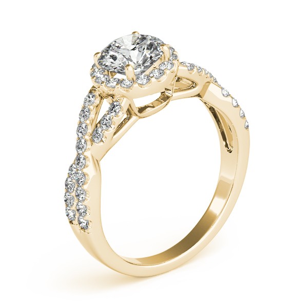 Moissanite Infinity Twisted Halo Engagement Ring 14k Yellow Gold 1.00ct