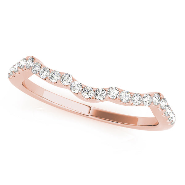Lab Diamond Indented Contour Wedding Band 14k Rose Gold (0.21ct)