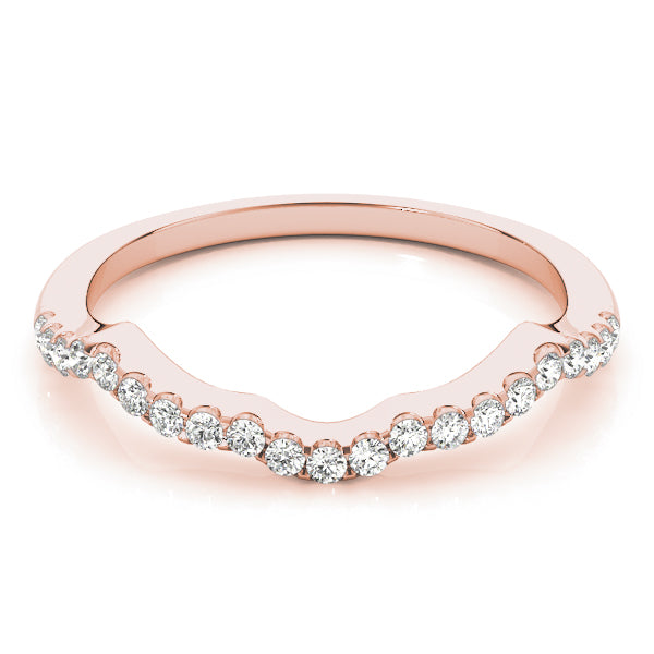 Lab Diamond Indented Contour Wedding Band 14k Rose Gold (0.21ct)