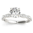 Solitaire Contoured Shank Diamond Engagement Ring 18k White Gold (0.33ct)