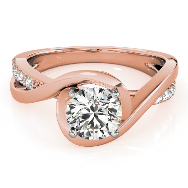 Solitaire Bypass Diamond Engagement Ring 14k Rose Gold (0.13ct)