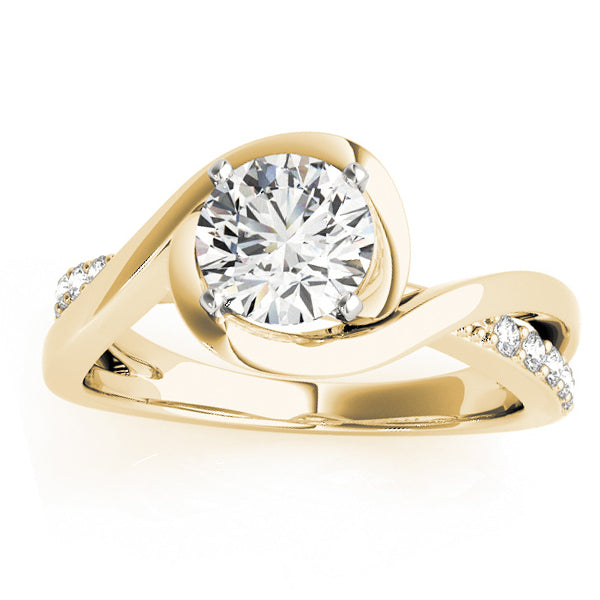 Solitaire Bypass Lab Diamond Engagement Ring 14k Yellow Gold (0.13ct)