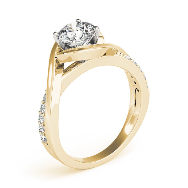 Solitaire Bypass Lab Diamond Engagement Ring 14k Yellow Gold (0.13ct)
