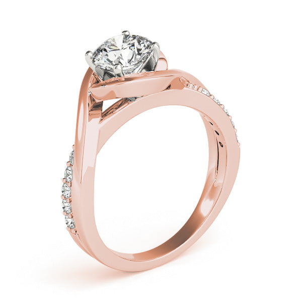 Solitaire Bypass Lab Diamond Engagement Ring 18k Rose Gold (0.13ct)
