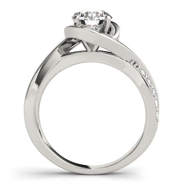 Solitaire Bypass Lab Diamond Engagement Ring 18k White Gold (0.13ct)