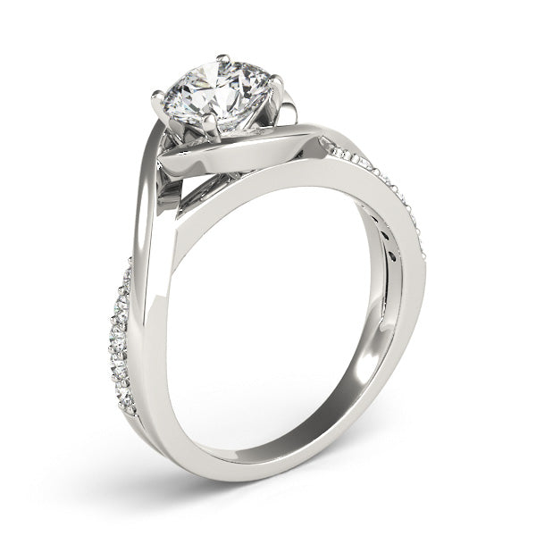 Solitaire Bypass Lab Diamond Engagement Ring 18k White Gold (0.13ct)