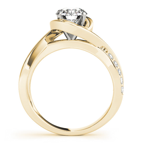 Solitaire Bypass Lab Diamond Engagement Ring 18k Yellow Gold (0.13ct) - Size 4