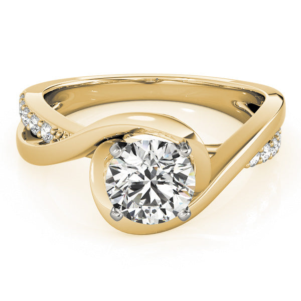 Solitaire Bypass Lab Diamond Engagement Ring 18k Yellow Gold (0.13ct) - Size 4