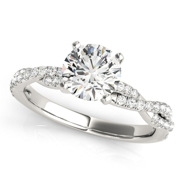Lab Grown Diamond Twist Sidestone Accented Engagement Ring 14k White Gold (1.69ct)