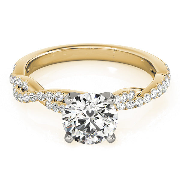 Diamond Twist Sidestone Accented Engagement Ring 14k Yellow Gold (0.19ct)