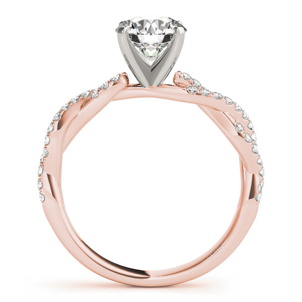 Diamond Twist Sidestone Accented Engagement Ring 18k Rose Gold (0.19ct)