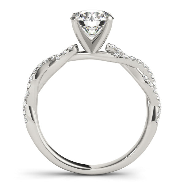 Diamond Twist Sidestone Accented Engagement Ring 18k White Gold (0.19ct)