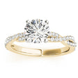 Diamond Twist Sidestone Accented Engagement Ring 18k Yellow Gold (0.19ct)