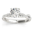 Diamond Twist Sidestone Accented Engagement Ring Palladium (0.19ct)