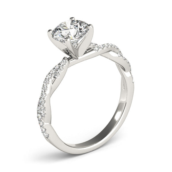 Diamond Twist Sidestone Accented Engagement Ring Platinum (0.19ct)