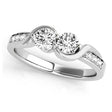 Diamond Accented Twised Two Stone Ring 14k White Gold (1.13ct)