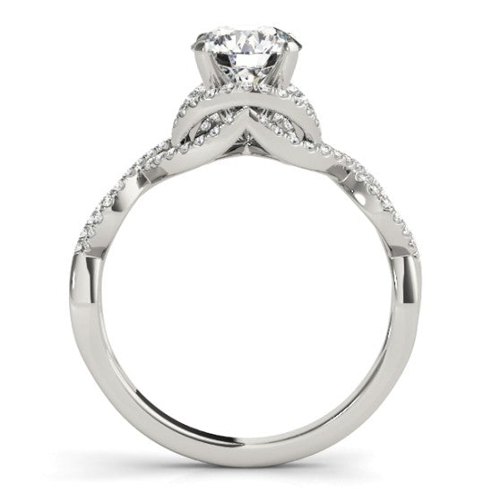 Diamond Infinity Engagement Ring Setting 14k White Gold (0.22ct)