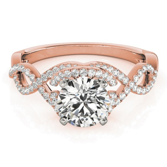 Diamond Infinity Engagement Ring Setting 18k Rose Gold (0.22ct)