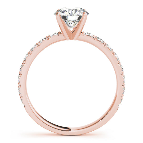 Diamond Single Row Engagement Ring Setting 14k Rose Gold (0.32ct)