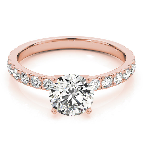 Diamond Single Row Engagement Ring Setting 14k Rose Gold (0.32ct)