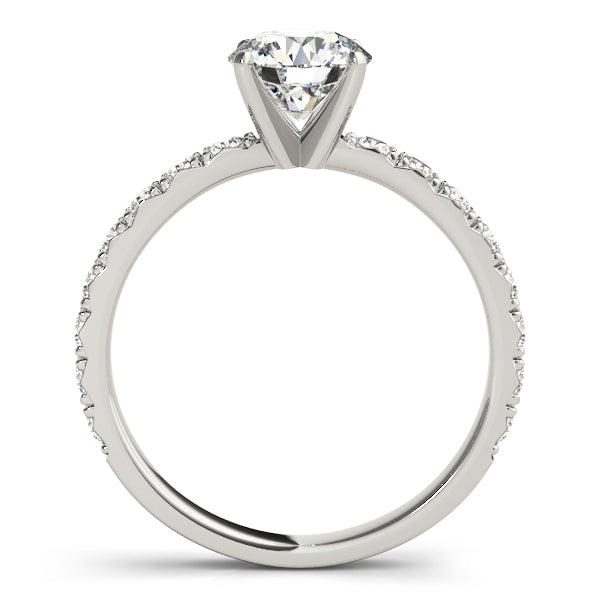 Diamond Single Row Engagement Ring Setting 18k White Gold (0.32ct)