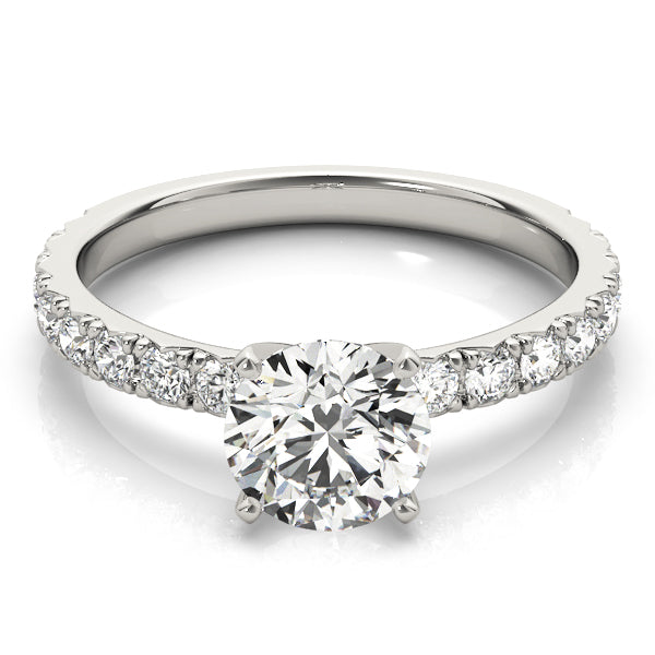 Diamond Single Row Engagement Ring Setting 18k White Gold (0.32ct)