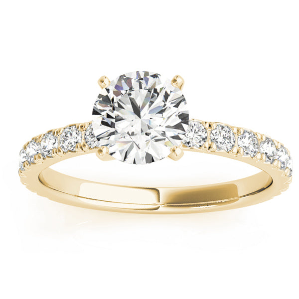 Diamond Single Row Engagement Ring Setting 18k Yellow Gold (0.32ct)