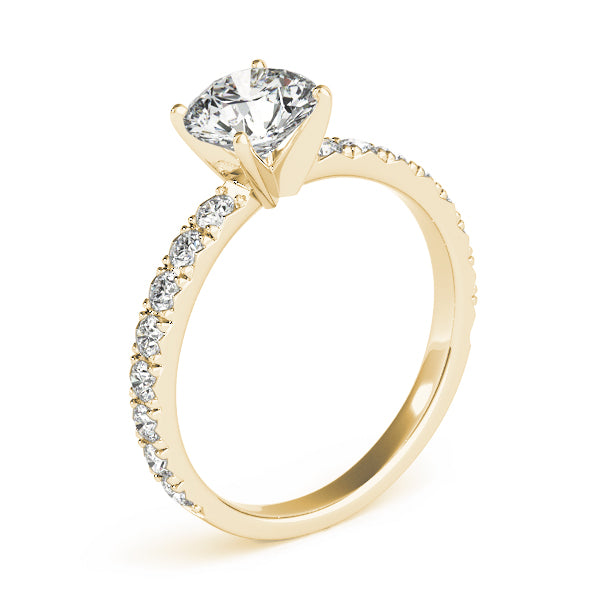 Diamond Single Row Engagement Ring Setting 18k Yellow Gold (0.32ct)